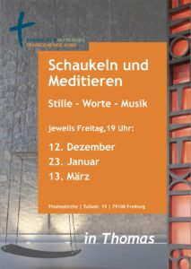 foto der himmelsschaukel in der thomaskirche im hintergrund | gritta heimerdinger grafik showroom freiburg